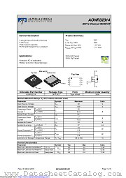 AONR32314 datasheet pdf Alpha & Omega Semiconductor