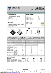 AONS62922 datasheet pdf Alpha & Omega Semiconductor