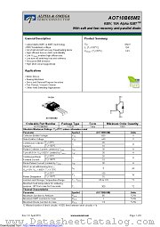 AOT10B65M2 datasheet pdf Alpha & Omega Semiconductor