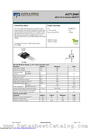 AOT12N40 datasheet pdf Alpha & Omega Semiconductor