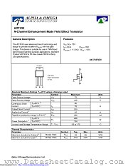 AOT430 datasheet pdf Alpha & Omega Semiconductor