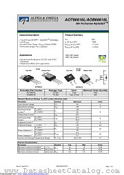 AOT66616L datasheet pdf Alpha & Omega Semiconductor