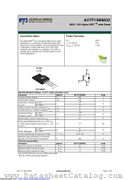 AOTF15B60D2 datasheet pdf Alpha & Omega Semiconductor