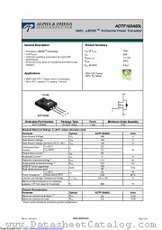 AOTF190A60L datasheet pdf Alpha & Omega Semiconductor
