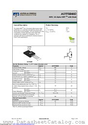 AOTF5B60D datasheet pdf Alpha & Omega Semiconductor
