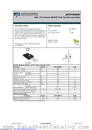 AOTF7N60FD datasheet pdf Alpha & Omega Semiconductor