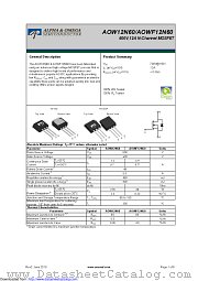 AOW12N60 datasheet pdf Alpha & Omega Semiconductor