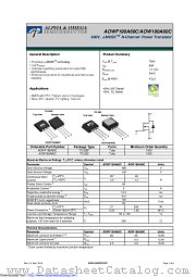 AOW190A60C datasheet pdf Alpha & Omega Semiconductor