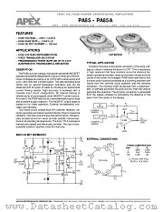 PA85A datasheet pdf Apex Microtechnology Corporation
