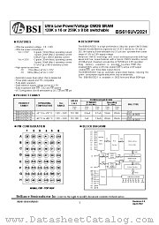 BS616UV2021 datasheet pdf Brilliance Semiconductor
