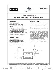 DAC7611 datasheet pdf Burr Brown
