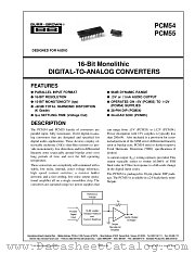 PCM54, PCM55 datasheet pdf Burr Brown
