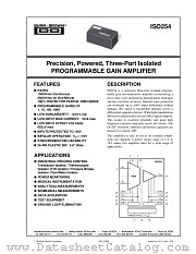 ISO254 datasheet pdf Burr Brown