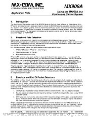 CONTINUOUS CARRIER SYSTEM datasheet pdf CONSUMER MICROCIRCUITS LIMITED