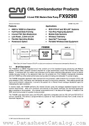 FX929B datasheet pdf CONSUMER MICROCIRCUITS LIMITED