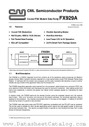 FX929A datasheet pdf CONSUMER MICROCIRCUITS LIMITED