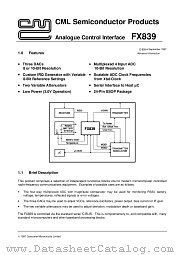 FX839 datasheet pdf CONSUMER MICROCIRCUITS LIMITED