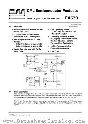 FX579 datasheet pdf CONSUMER MICROCIRCUITS LIMITED