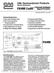 FX406 datasheet pdf CONSUMER MICROCIRCUITS LIMITED