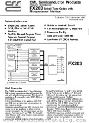 FX203 datasheet pdf CONSUMER MICROCIRCUITS LIMITED
