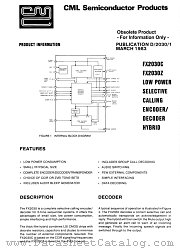 FX2030 datasheet pdf CONSUMER MICROCIRCUITS LIMITED