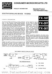 FX107/FX207/FX307 datasheet pdf CONSUMER MICROCIRCUITS LIMITED