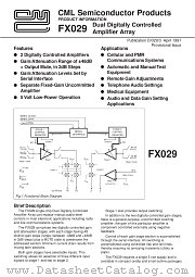FX029 datasheet pdf CONSUMER MICROCIRCUITS LIMITED