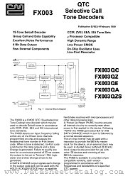 FX003 datasheet pdf CONSUMER MICROCIRCUITS LIMITED