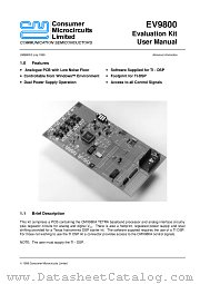 EV9800 datasheet pdf CONSUMER MICROCIRCUITS LIMITED