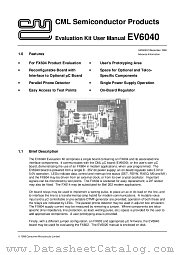 EV6040 datasheet pdf CONSUMER MICROCIRCUITS LIMITED