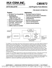 CMX673 datasheet pdf CONSUMER MICROCIRCUITS LIMITED