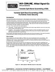 VOICE SECURITY, VARIABLE SPLIT BAND SCRA datasheet pdf CONSUMER MICROCIRCUITS LIMITED