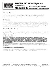 MX633 datasheet pdf CONSUMER MICROCIRCUITS LIMITED