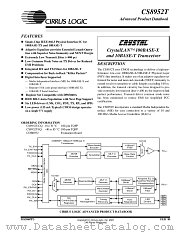CS8952T datasheet pdf Cirrus Logic