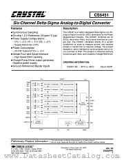 CS5451 datasheet pdf Cirrus Logic