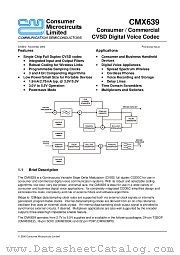 CMX639 datasheet pdf CML