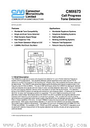 CMX673 datasheet pdf CML