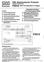 FX013 datasheet pdf CML
