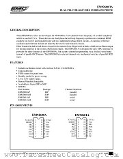 EM92600A datasheet pdf ELAN Microelectronics