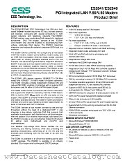 ES2841 datasheet pdf ESS Technology
