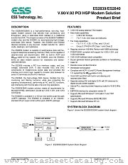 ES2839 datasheet pdf ESS Technology