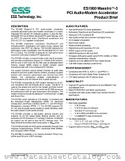 ES1980 MAESTRO-3 datasheet pdf ESS Technology