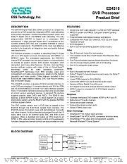 ES4318 datasheet pdf ESS Technology