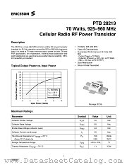 PTB20219 datasheet pdf Ericsson Microelectronics
