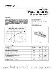 PTB20191 datasheet pdf Ericsson Microelectronics