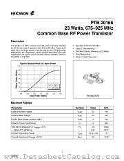 PTB20166 datasheet pdf Ericsson Microelectronics