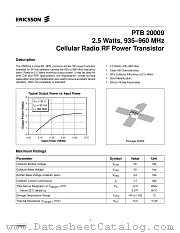 PTB20009 datasheet pdf Ericsson Microelectronics