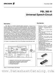 PBL38541 datasheet pdf Ericsson Microelectronics