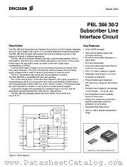 PBL38630/2 datasheet pdf Ericsson Microelectronics