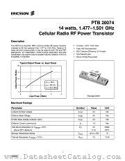 PTB20074 datasheet pdf Ericsson Microelectronics